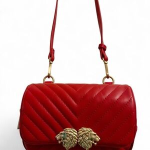 Zara red quilted purse